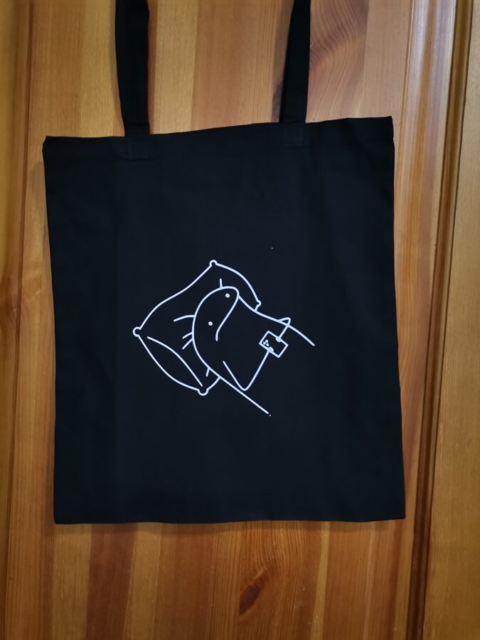 Iepirkuma maisiņš ar personalizētu apdruku, melns